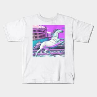 white horse Kids T-Shirt
